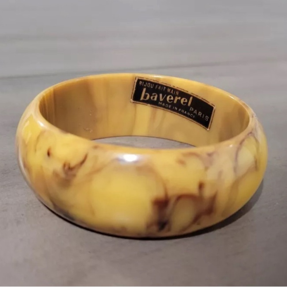 Vintage Baverel Bakelite Bangle Butterscotch Swirl